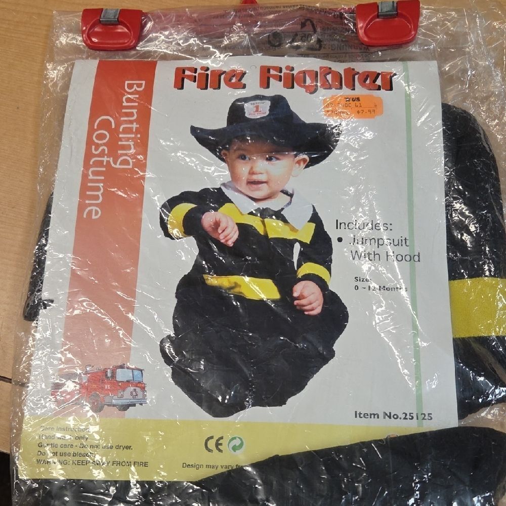 Fire Fighter Bunting Costume Tucano Brand Size Infant 0-12 Mths New